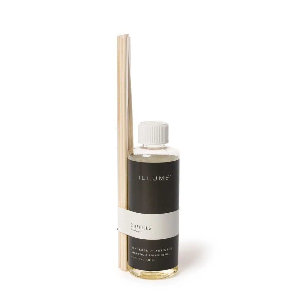 Illume Blackberry Absinthe Reed Diffuser Refill 6 Oz with Replacement Reeds